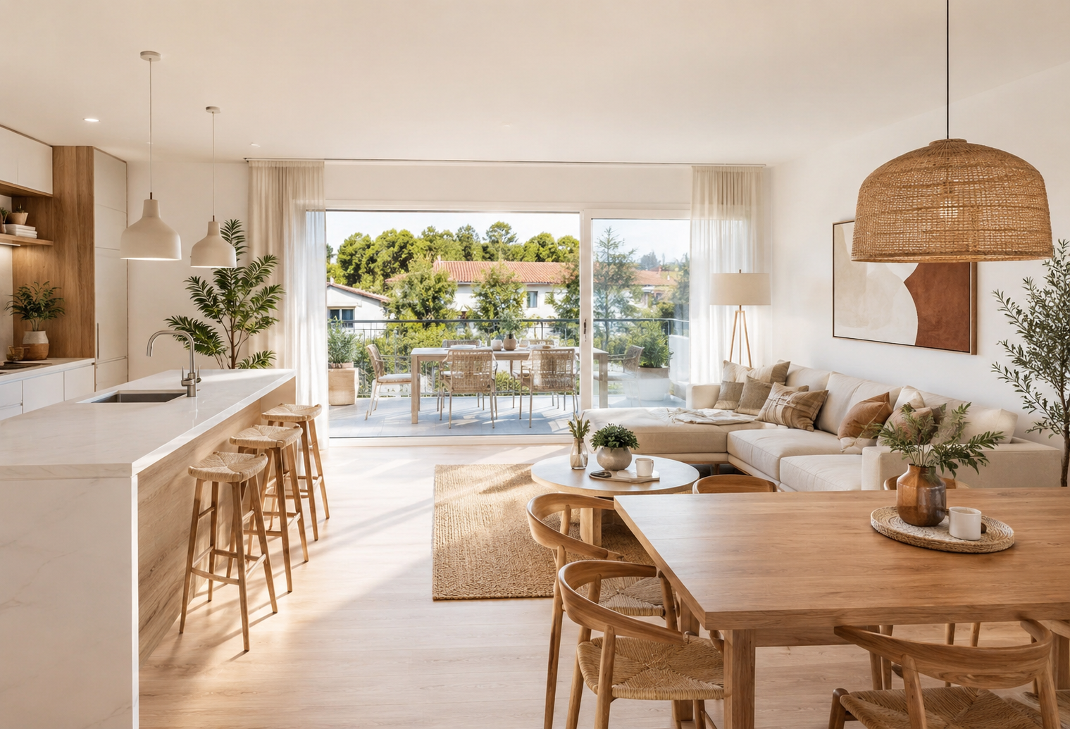 Vivienda  disponible de inmediato, con 3 habitaciones, gran Terraza y dos plazas de garaje en Hendaia