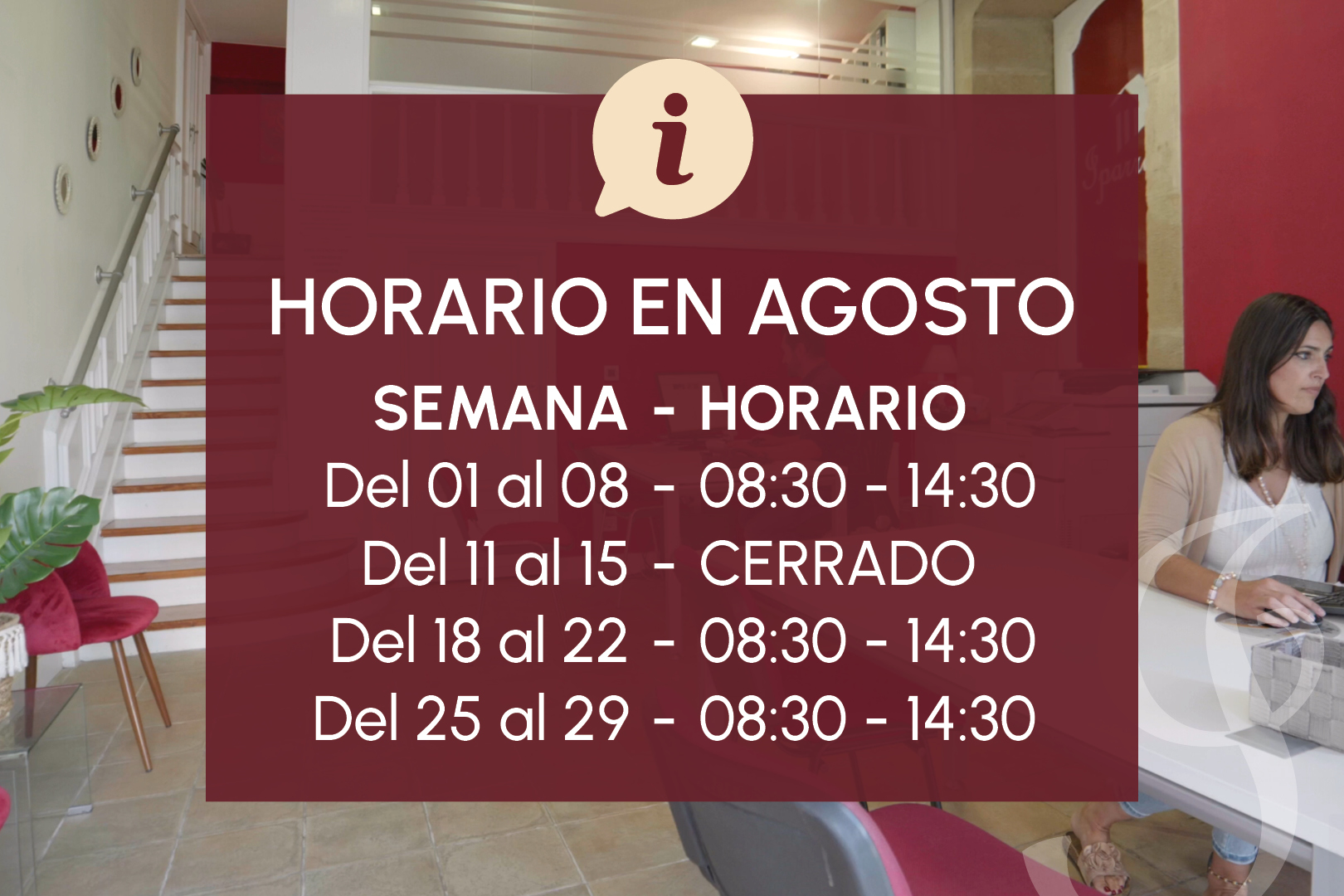 Horario en agosto