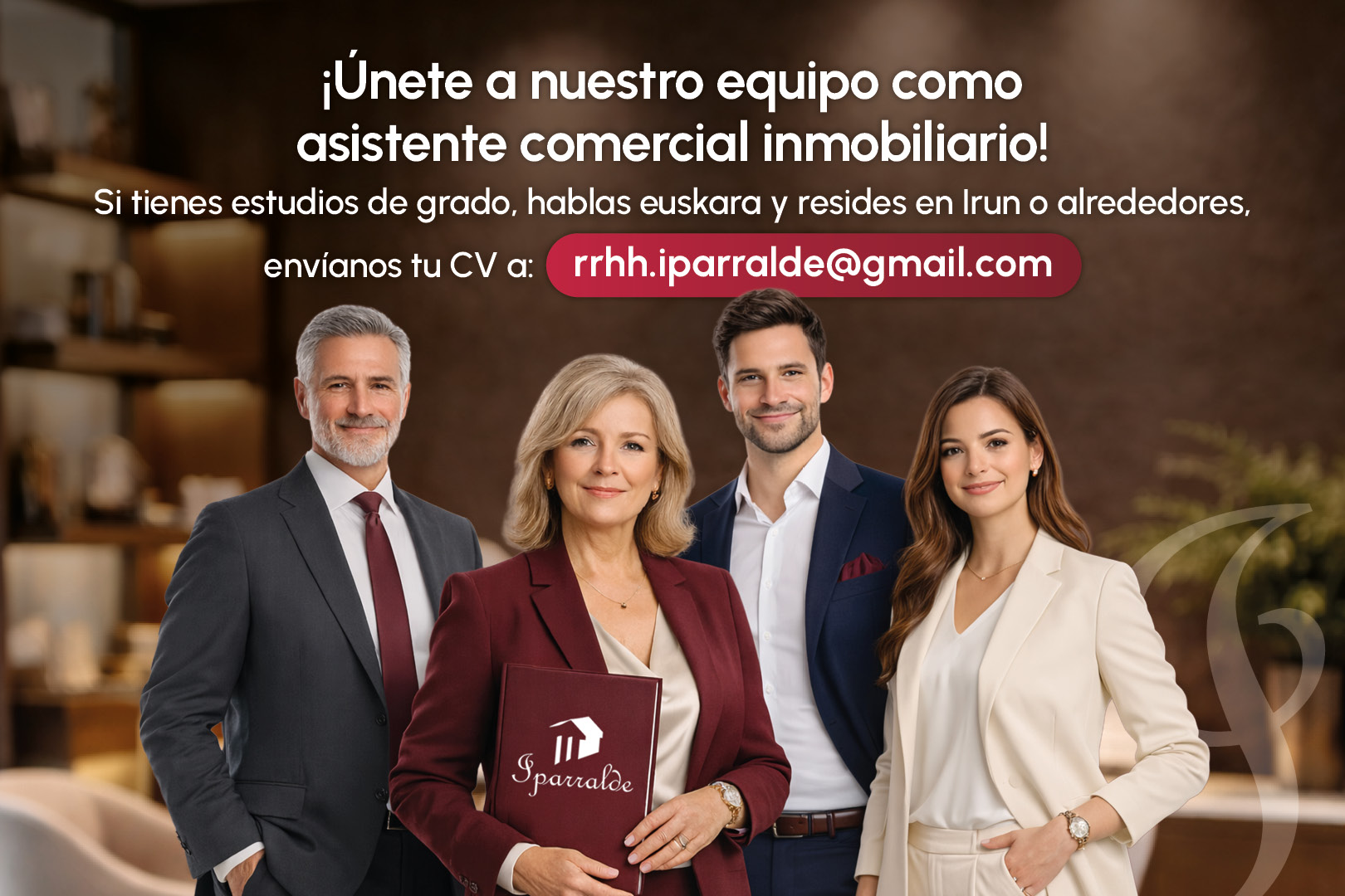 ¿Quieres formar parte del equipo Iparralde Inmobiliarias y aprender un oficio?