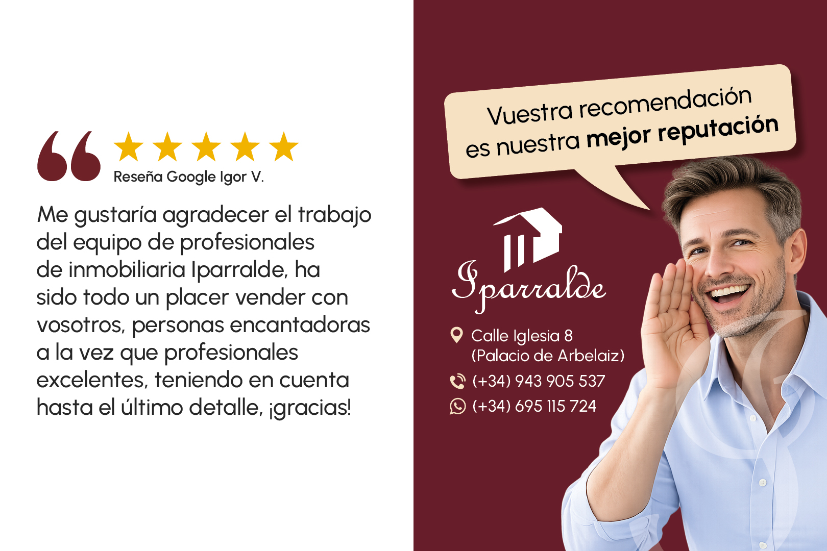 ¡Gracias por tu valoración Igor!